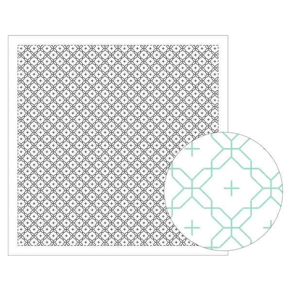 Daruma Hana Fukin sashiko kirjontakangas jūjihana-sashi valkoinen 34x34 cm