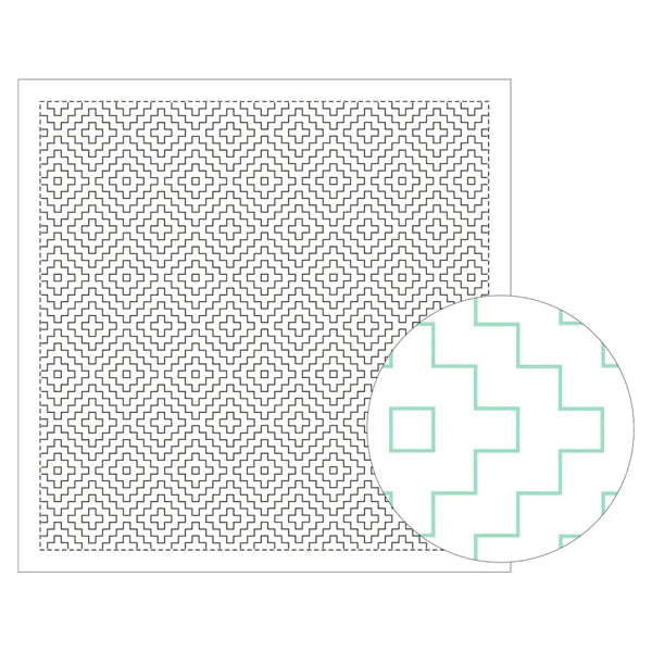 Daruma Hana Fukin sashiko kirjontakangas kakinohana valkoinen 34x34 cm