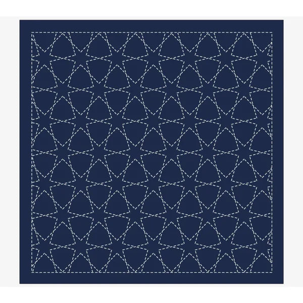 Daruma Hana Fukin sashiko kirjontakangas Asagao (elämänlanka kuvio) tummansininen 34x34 cm 