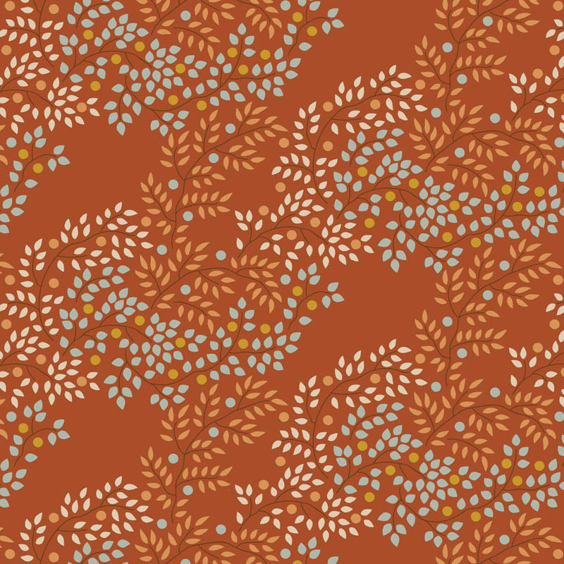 Tilda, Creating Memories - 130140 Berrytangle Copper – Autumn puuvillakangas