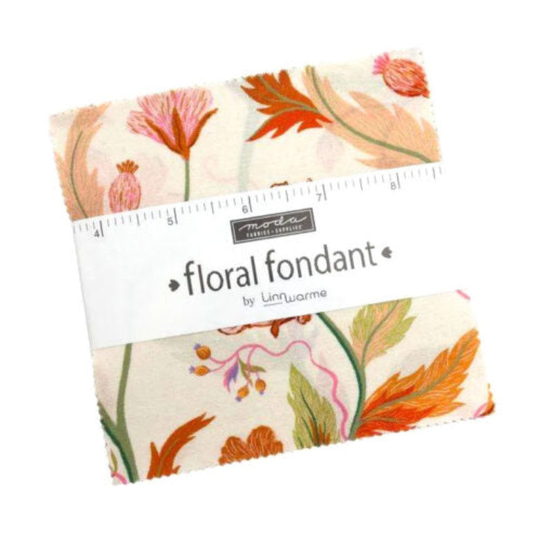 Moda Floral Fondant charm pack Linn Warme kukkakuosinen puuvillakangas 5 inch neliöt tilkkutyöhön