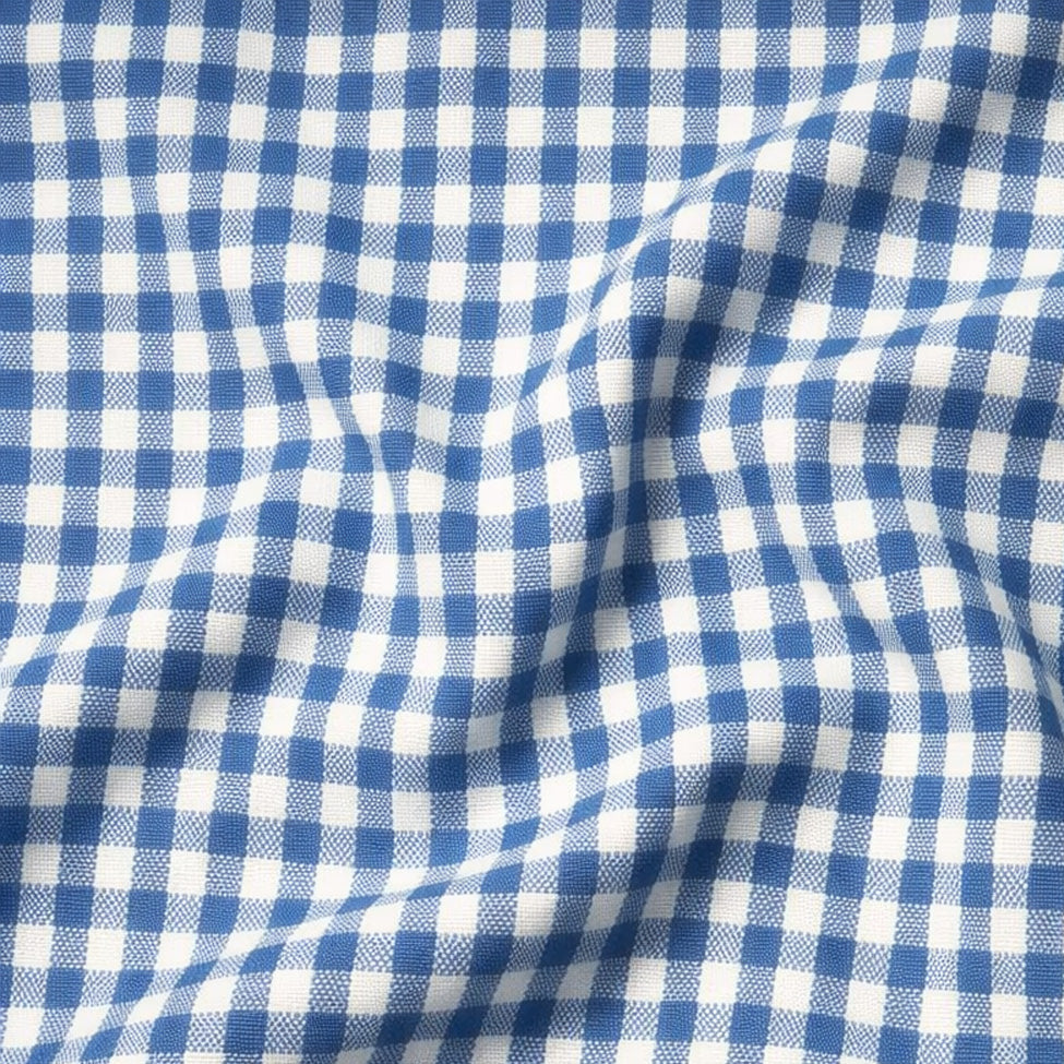 Tilda Wideback Basics Gingham Blue lankavärjätty ruutukangas sinisenä ja luonnonvalkoisena, leveys 274 cm