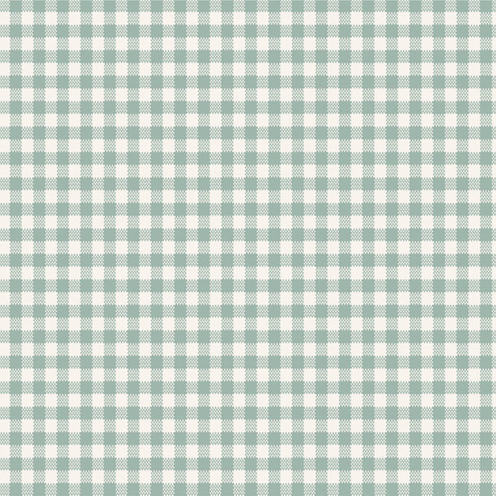 Tilda Wideback Basics Gingham Duckegg lankavärjätty ruutukangas mintunvihreänä ja luonnonvalkoisena, leveys 274 cm