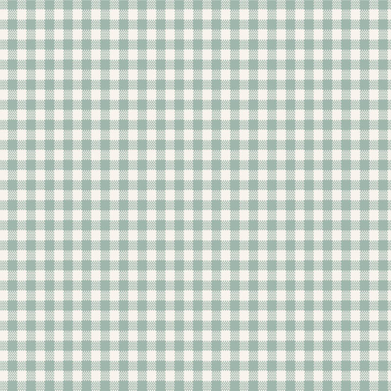 Tilda Wideback Basics Gingham Duckegg lankavärjätty ruutukangas mintunvihreänä ja luonnonvalkoisena, leveys 274 cm