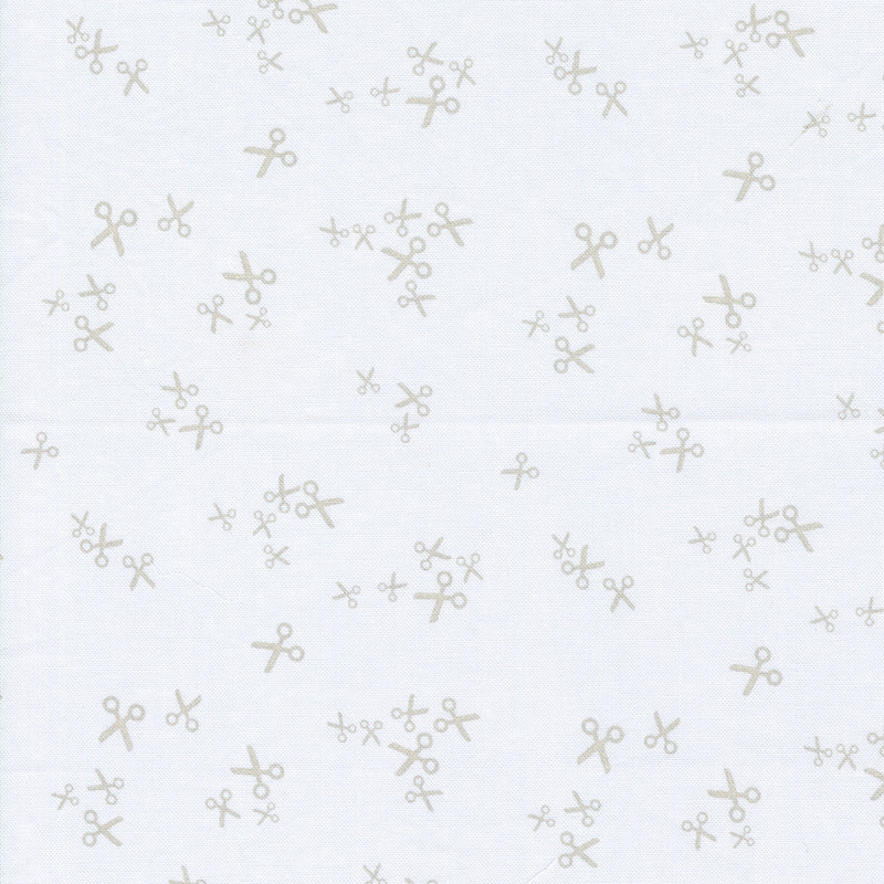 Zen Chic - Bluish Scissors Chalk 1824-12 puuvillakangas