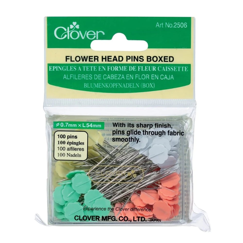 Clover Flowerhead Pins, tilkkutyö kukkapääneula 100 kpl