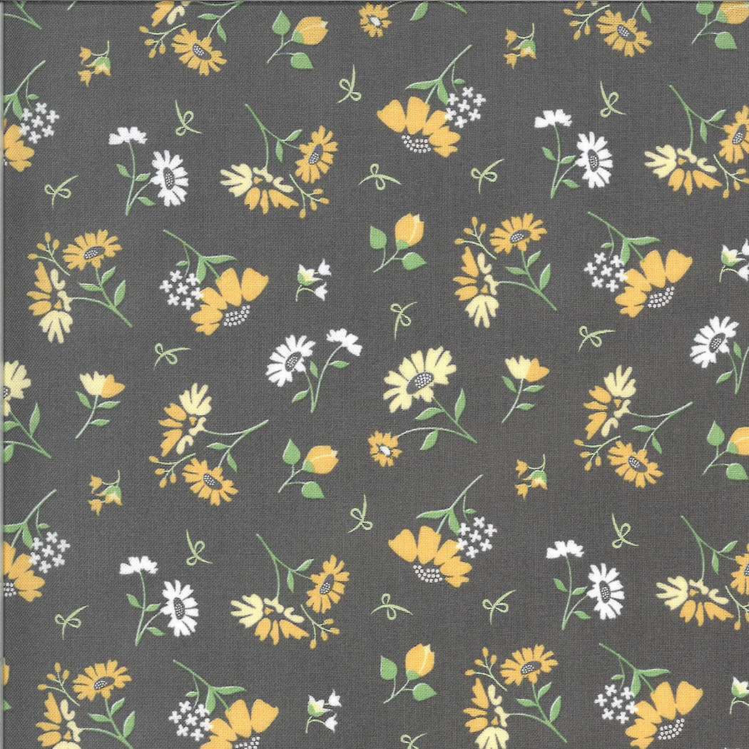 Corey Yoder, Spring Brook 29111-13 Slate Daisies Cotton Fabric