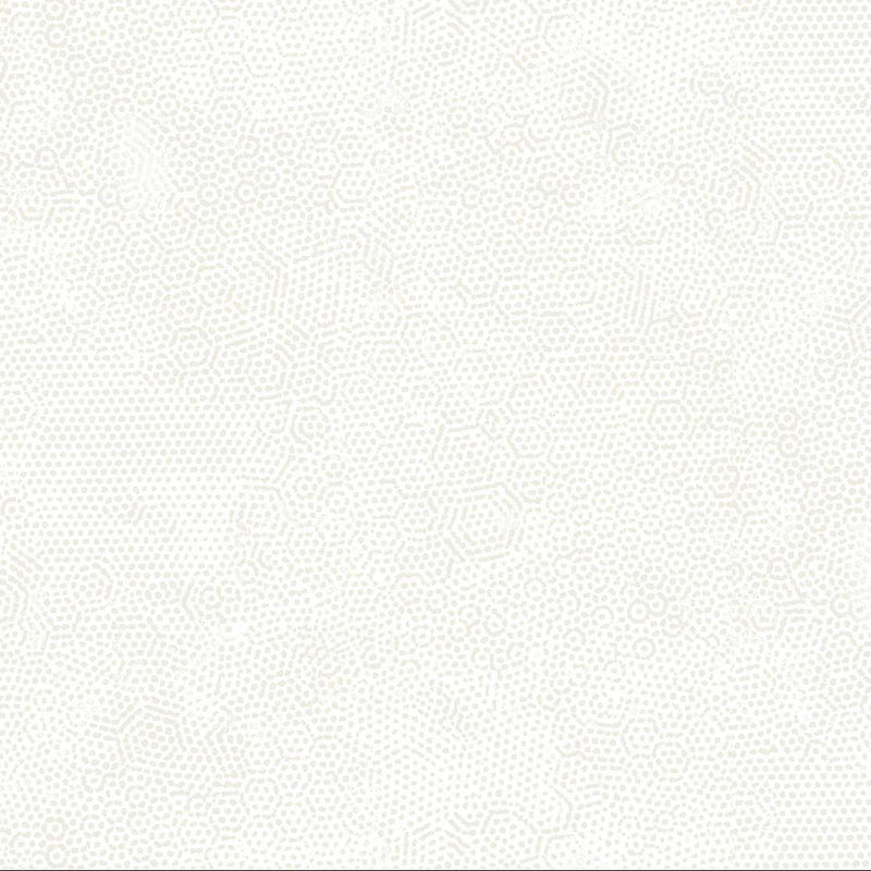 Valkoinen puuvillakangas, jossa on hienovarainen, teksturoitu kuvio – Dimples 1867-L7 Pearl.