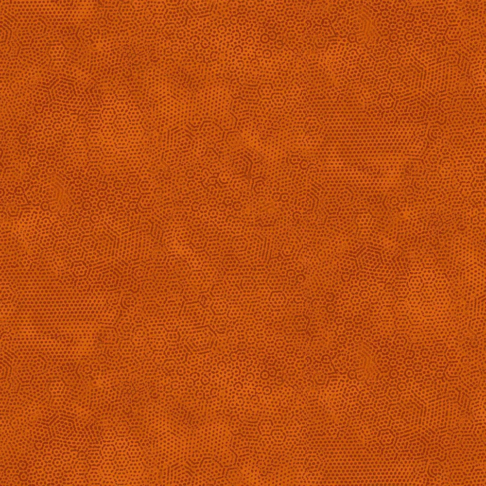 Oranssi puuvillakangas, jossa on hienovarainen, teksturoitu kuvio – Dimples 1867-O10 Rust.