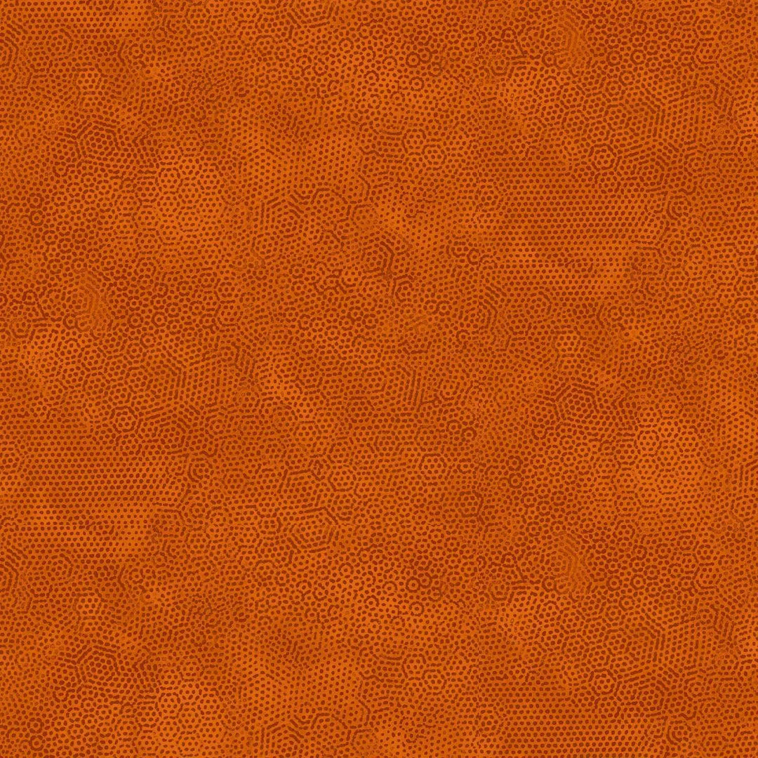 Oranssi puuvillakangas, jossa on hienovarainen, teksturoitu kuvio – Dimples 1867-O10 Rust.