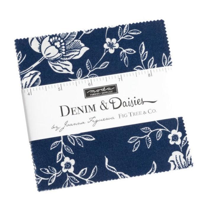 Fig Tree&amp;Co - Denim &amp; Daisies - 5" Charm fabric bundle