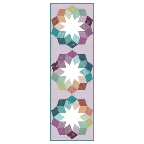 Cactus Flower scarf pattern, pieces of paper and acrylic templates