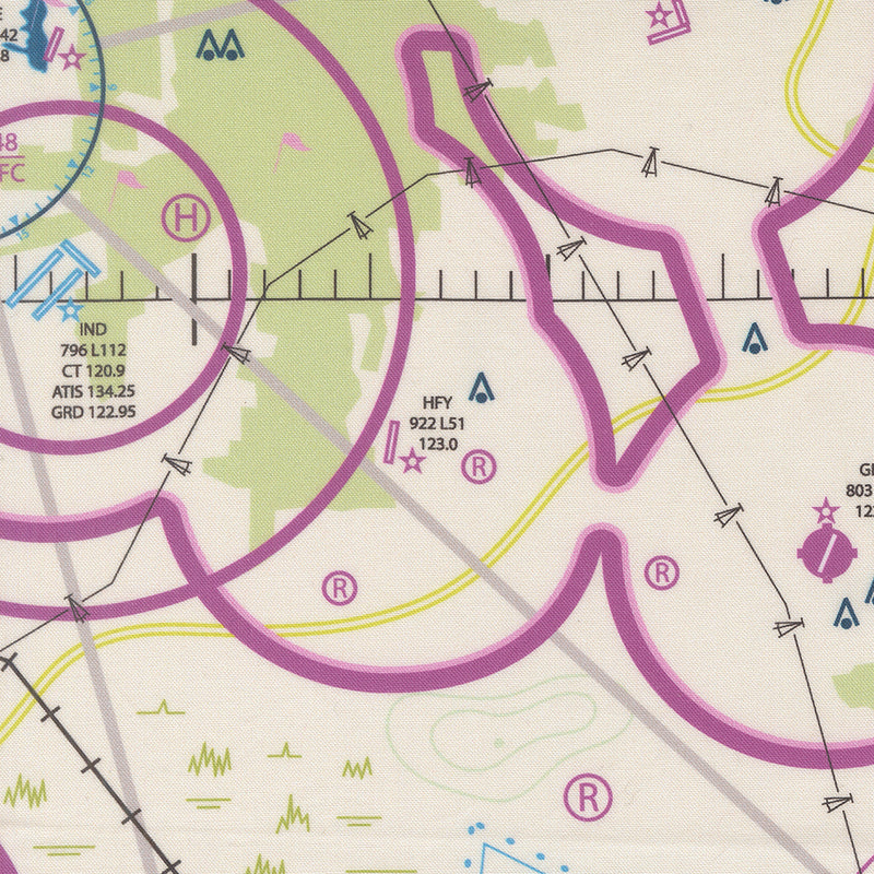 Saridity - High Flight 45060-11 VFR Chart Cloud puuvillakangas