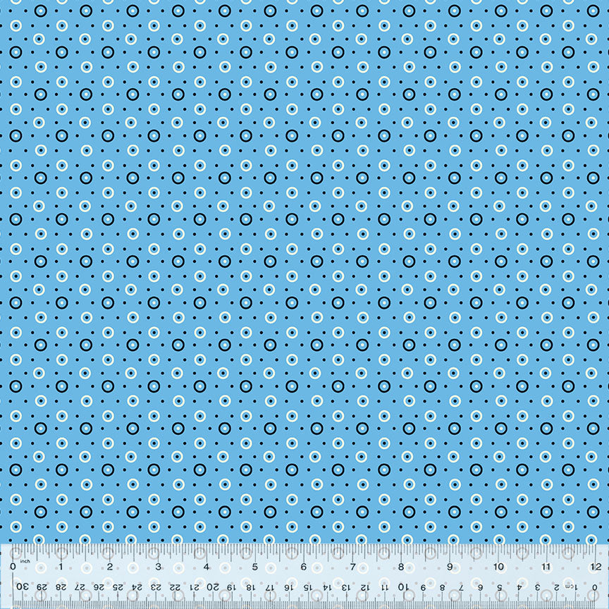 Denyse Schmidt - Bonny Dot and Circle Blue 53643-4 cotton fabric