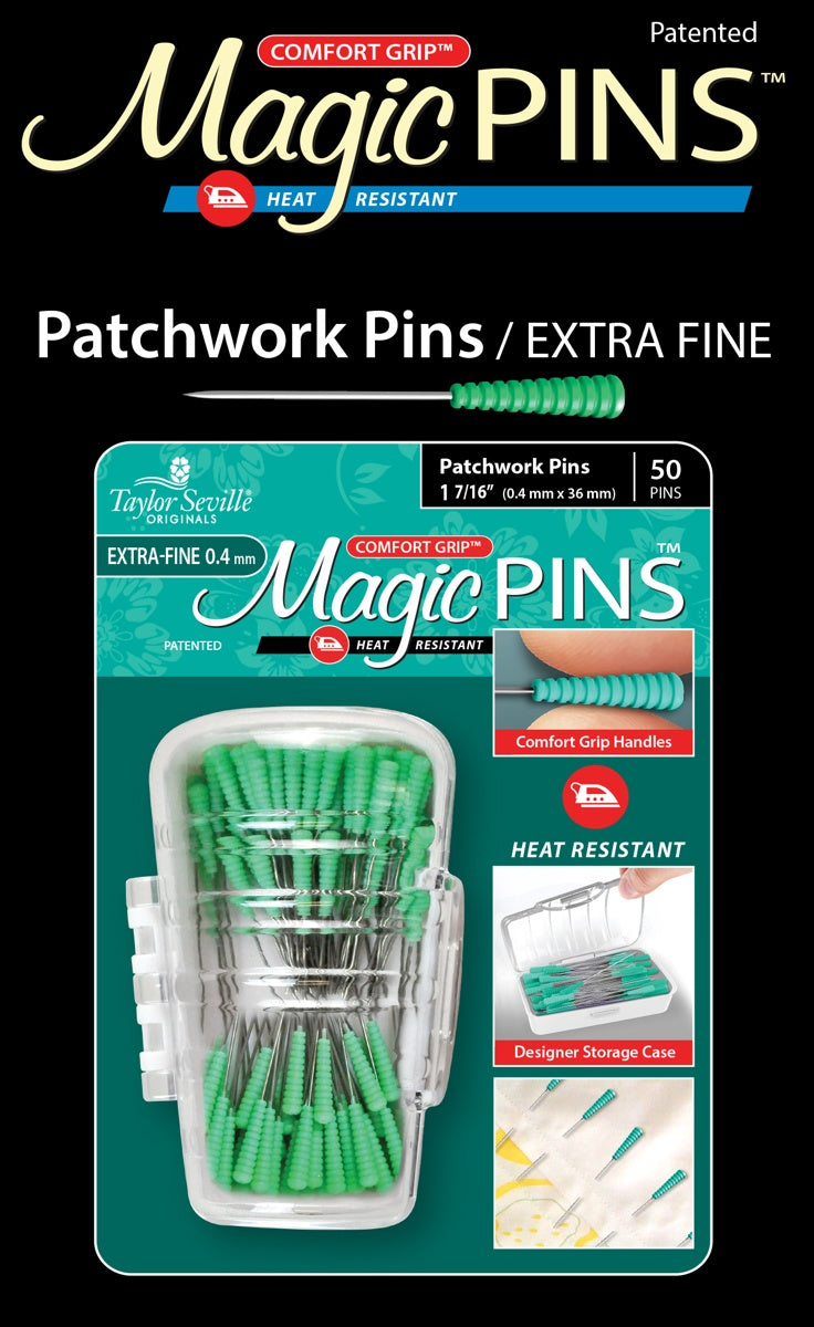 Magic Pins - Patchwork Extra Fine - erittain ohut tilkkutyönuppineula