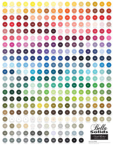 Bella Solids - My Favorite Color is Moda Color Panel - värikarttapanee