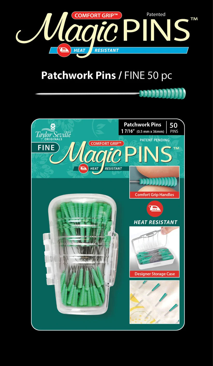 Taylor Seville Magic Pins Patchwork Fine -tilkkutyönuppineulat, 50 kpl pakkaus