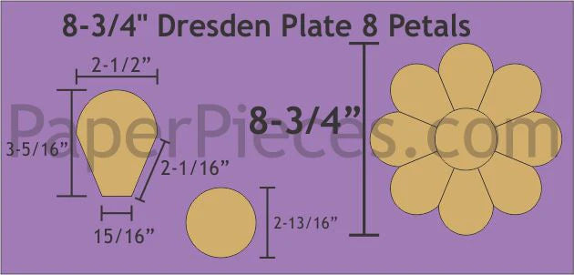 Dresden Plates 8-terälehtinen - 8 3/4 tuuma (22.54 cm)