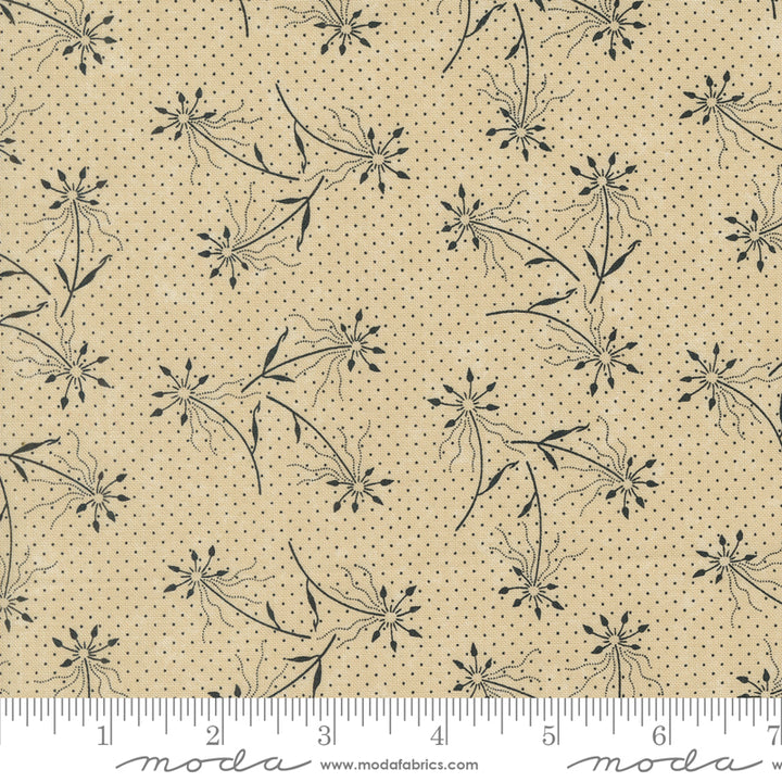 Kansas Troubles Quilters - Blackbird's Nest 9750-11 Dandelions Tan puuvillakangas