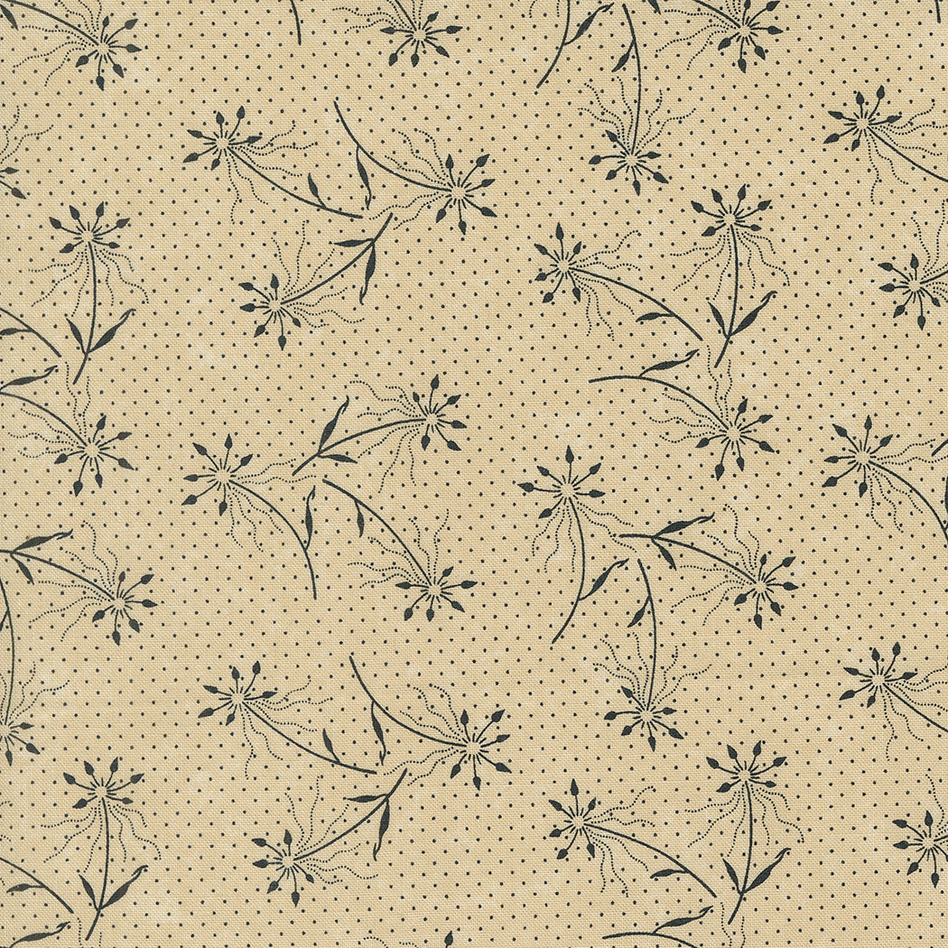 Kansas Troubles Quilters - Blackbird's Nest 9750-11 Dandelions Tan puuvillakangas