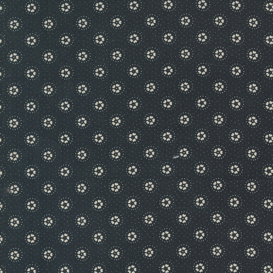 Kansas Troubles Quilters - Blackbird's Nest 9752-19 Daisies and Dots Black puuvillakangas