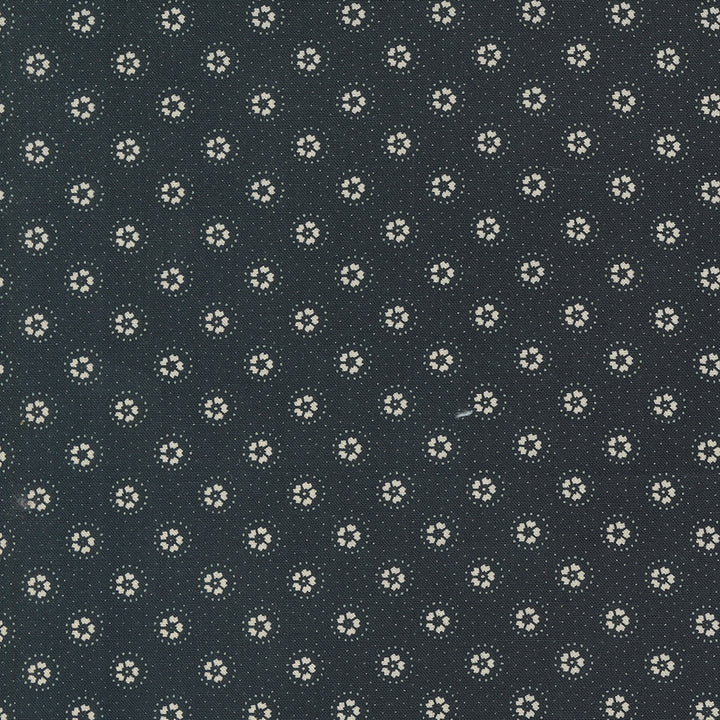 Kansas Troubles Quilters - Blackbird's Nest 9752-19 Daisies and Dots Black puuvillakangas