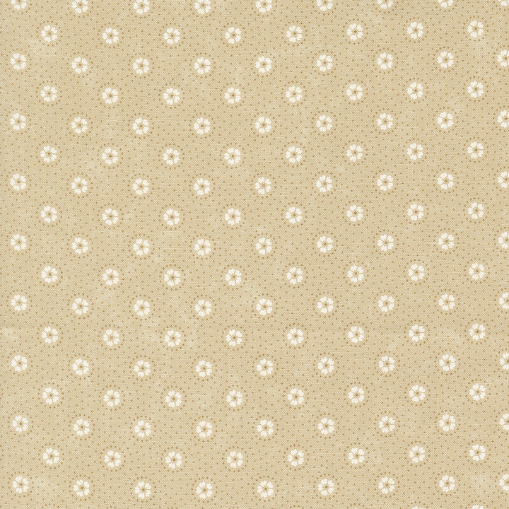 Kansas Troubles Quilters - Blackbird's Nest 9752-21 Daisies and Dots Tan Tonal puuvillakangas