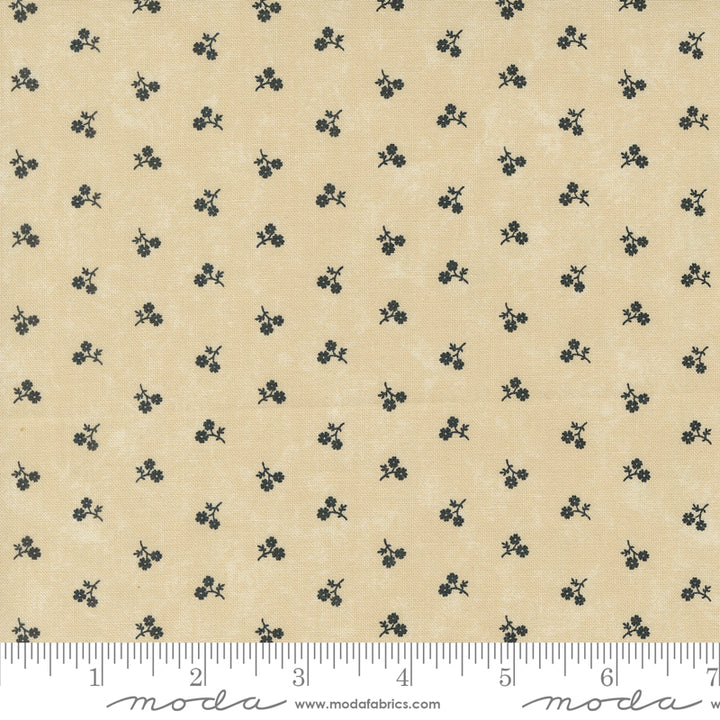 Kansas Troubles Quilters - Blackbird's Nest 9755-11 Petie Petals Tan puuvillakangas