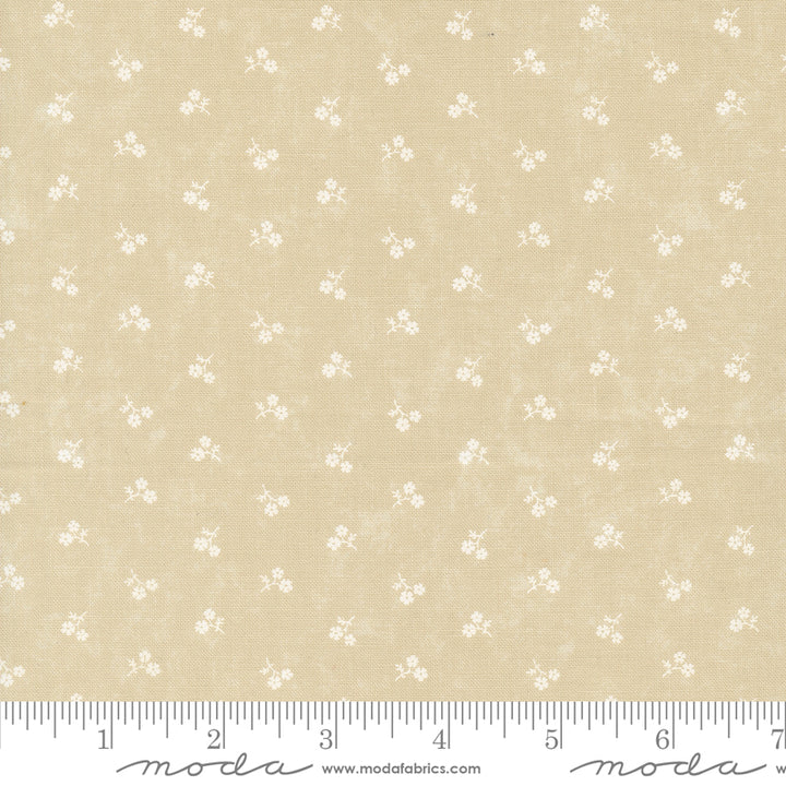 Kansas Troubles Quilters - Blackbird's Nest 9752-21 Daisies and Dots Tan Tonal puuvillakangas