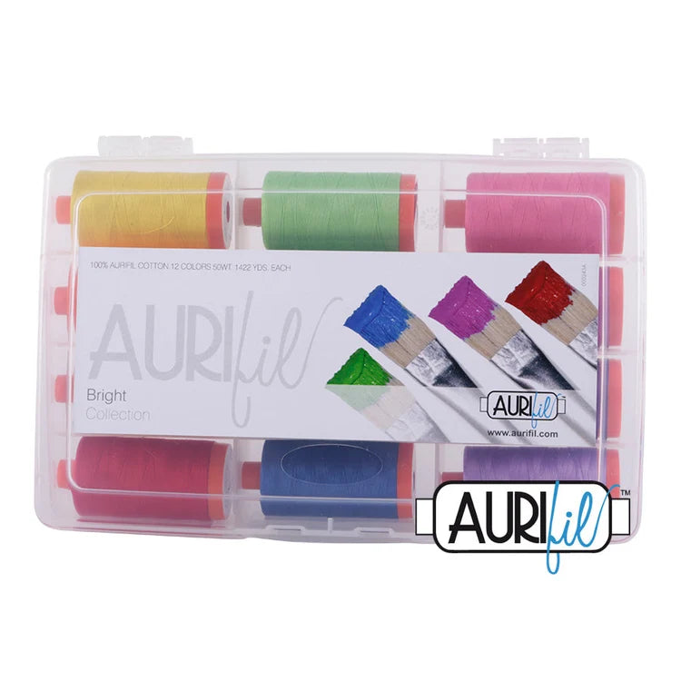 Aurifil Bright Collection -lankapaketti lahjarasiassa
