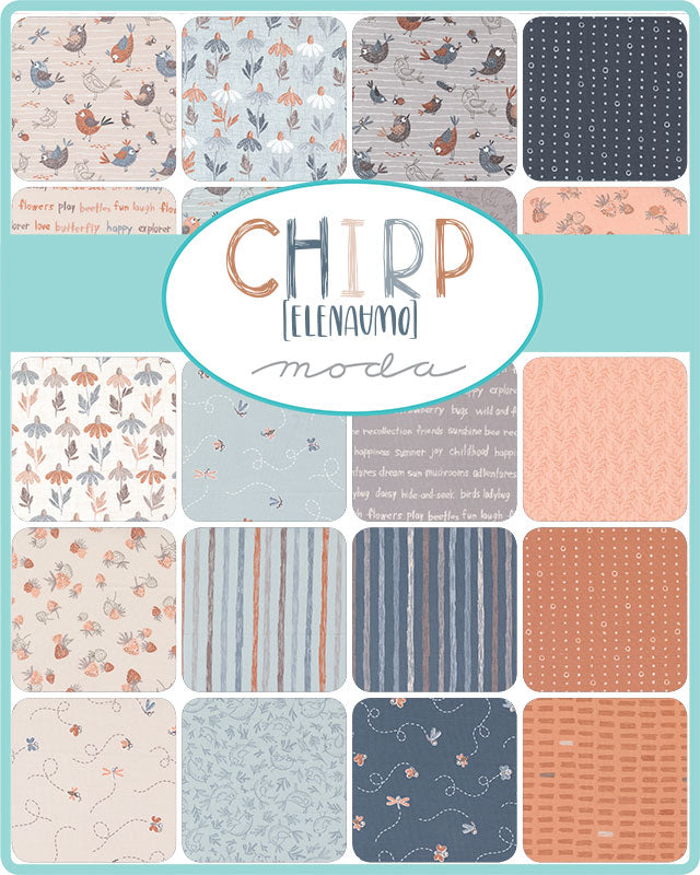 Elena Amo - Chirp - 5" Charm fabric bundle RP-modern