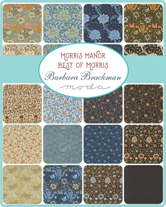 Barbara Brackman - Morris Manor Layer Cake – 42 x 10″ pre-cut squares, 100% cotton