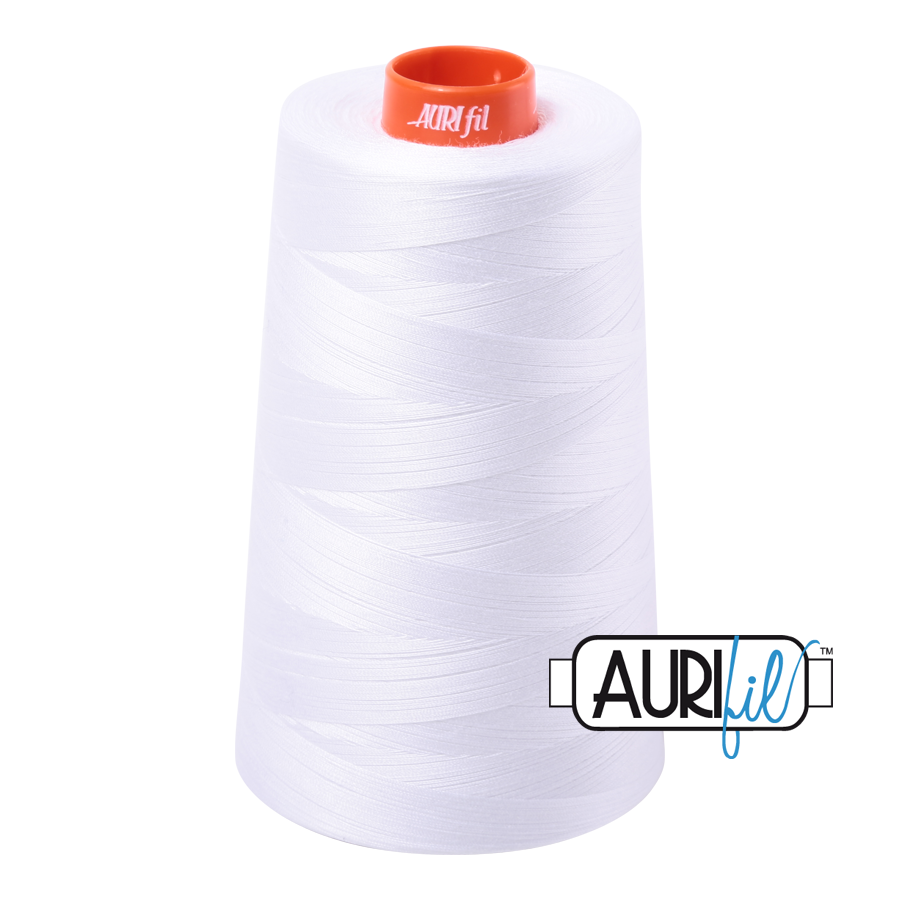 Aurifil Cone 50wt White 2024 100% puuvillalanka - 5900m ompeluun, tilkkaukseen ja kirjontaan