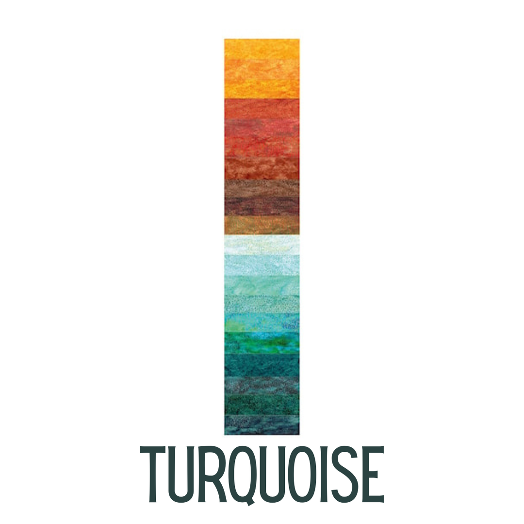 Bali Pops Turquoise kaitalerulla – 40 värikästä batiikkikaitaletta.