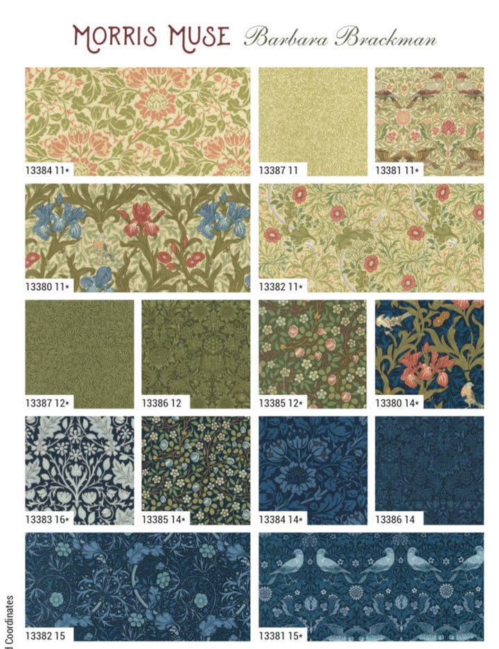 Barbara Brackman - Morris Muse roll of 42 pieces cotton fabric