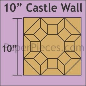 10 tuumaa Castle Wall paperit ja akryylisapluunat, sisältää paperit täydelliseen blokkiin ja akryylisapluunat kankaiden leikkaamiseen.