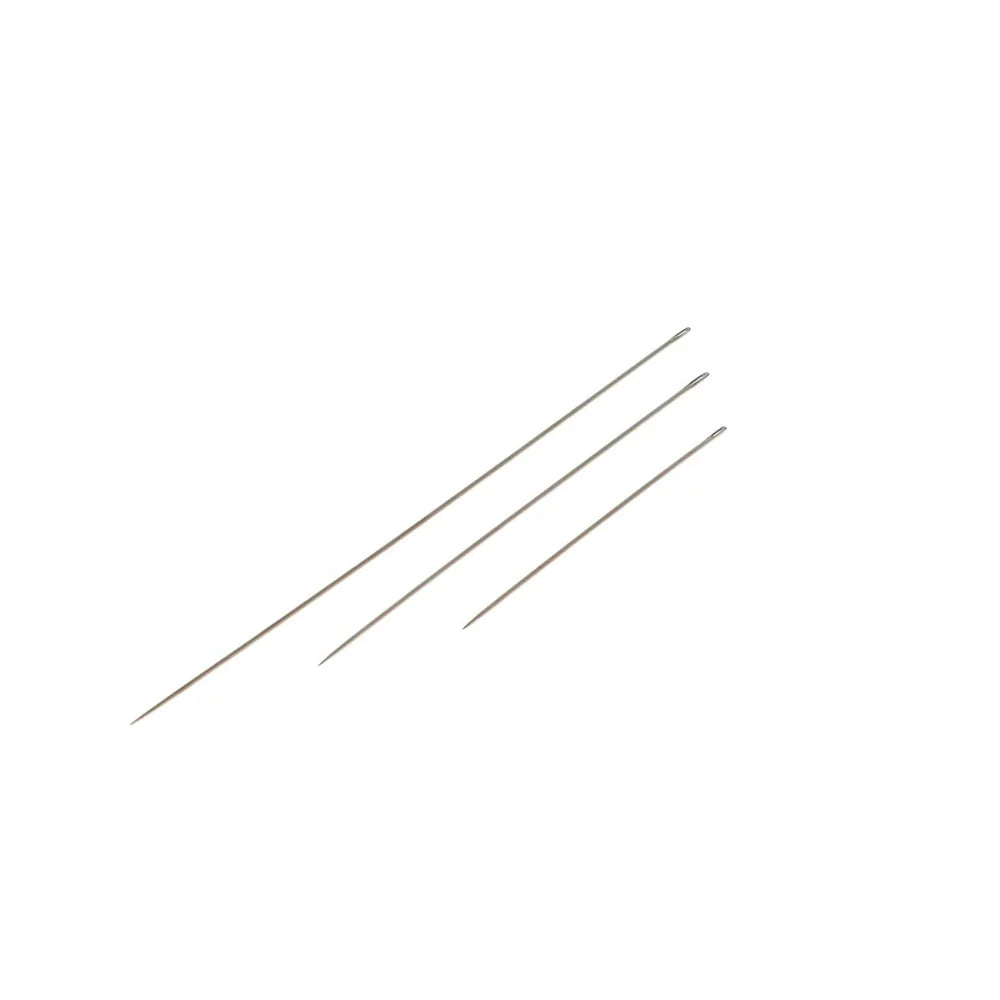 Bohin nukkeompeluneulaset 3 kpl, 90 mm 130 mm 178 mm, nikkelöityä terästä, Bohin France