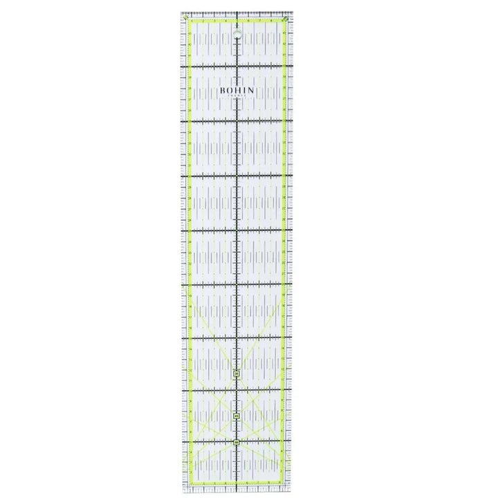 Bohin tilkkutyöviivain, 10x45 cm, laserkaiverretut mitat, musta ja fluoresoiva keltainen