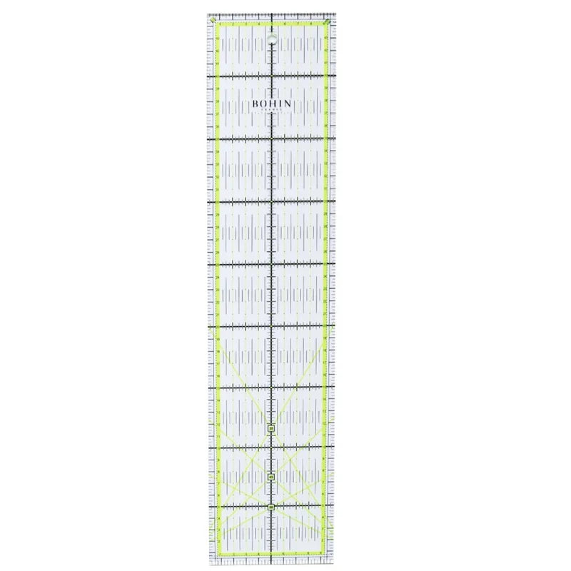 Bohin tilkkutyöviivain, 10x45 cm, laserkaiverretut mitat, musta ja fluoresoiva keltainen