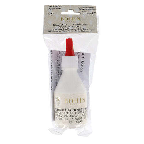 Bohin tekstiililiima 100 ml permanent vesipohjainen, punainen kärki, Bohin France 90797