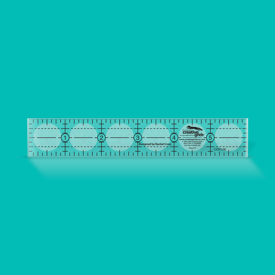 Creative Grids tilkkutyöviivain 1x6 tuumaa CGR106, pieni liukumaton apuviivain