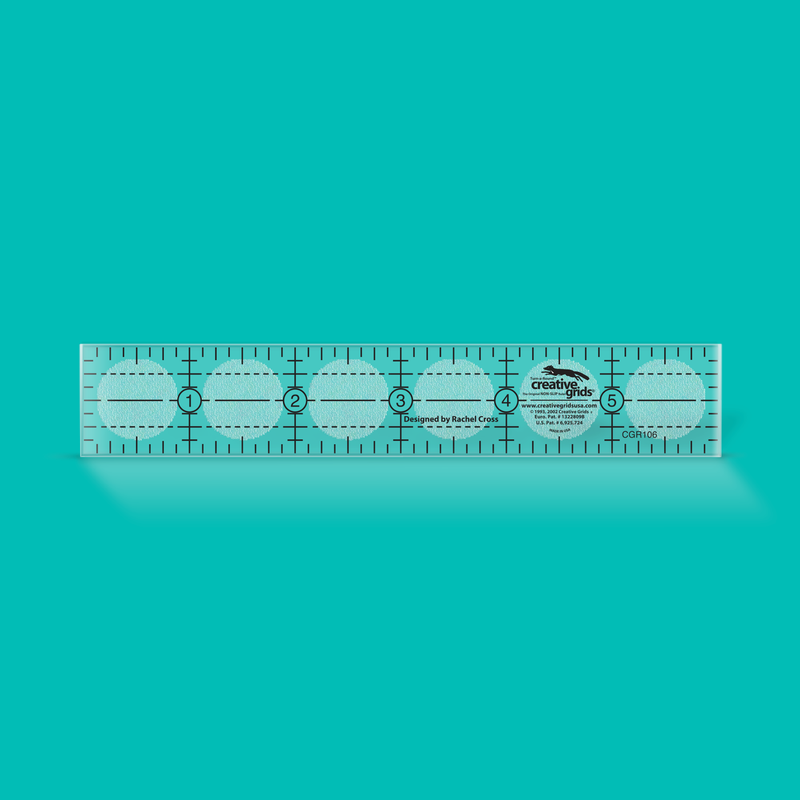 Creative Grids tilkkutyöviivain 1x6 tuumaa CGR106, pieni liukumaton apuviivain