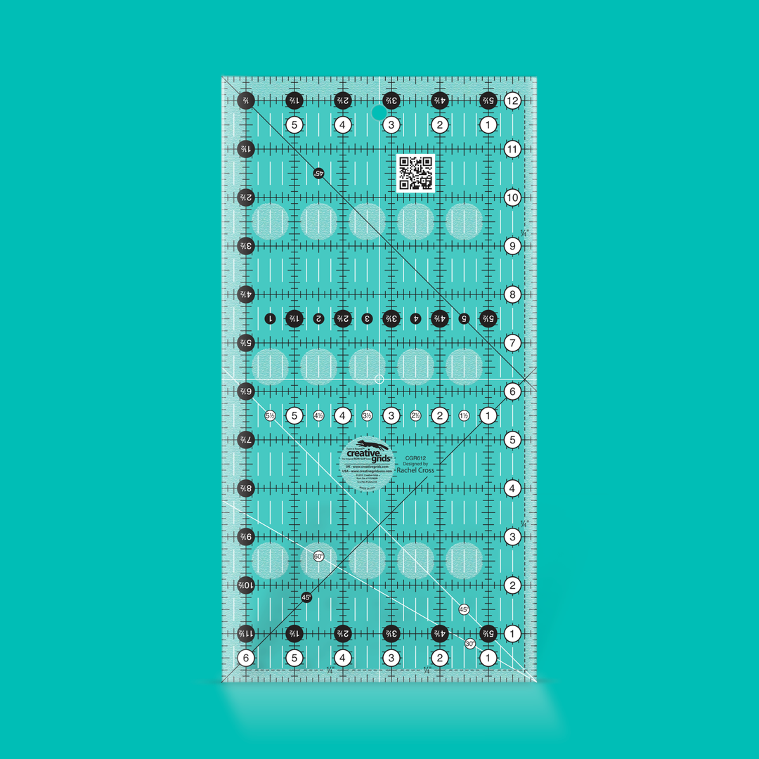 Creative Grids tilkkutyöviivain 6.5x12.5 tuumaa CGR612, liukumaton tilkkutyöviivain