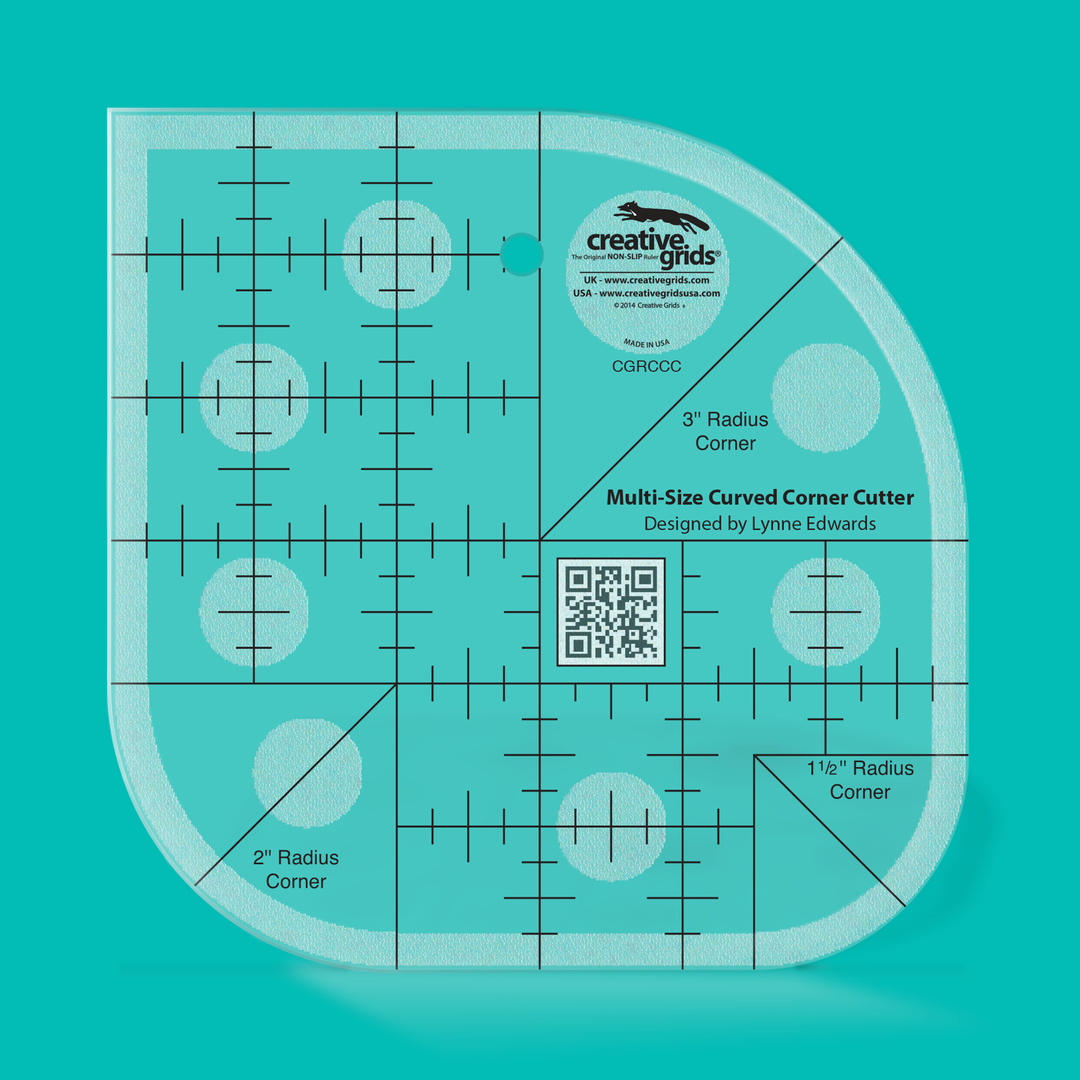 Creative Grids Kulmanpyöristäjä 6x6 tuumaa CGRCCC, pyöristettyjen kulmien leikkaustyökalu tilkkutöihin