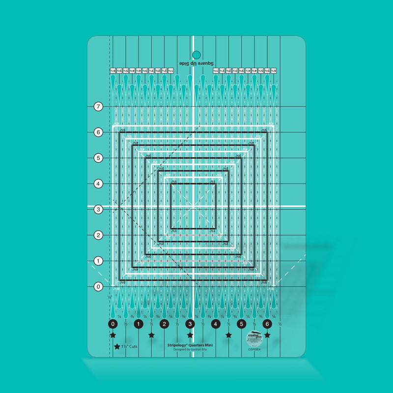 Creative Grids Stripology Quarters Mini viivain CGRGE4, tarkka tilkkutyöviivain 1/4 tuuman mittauksille