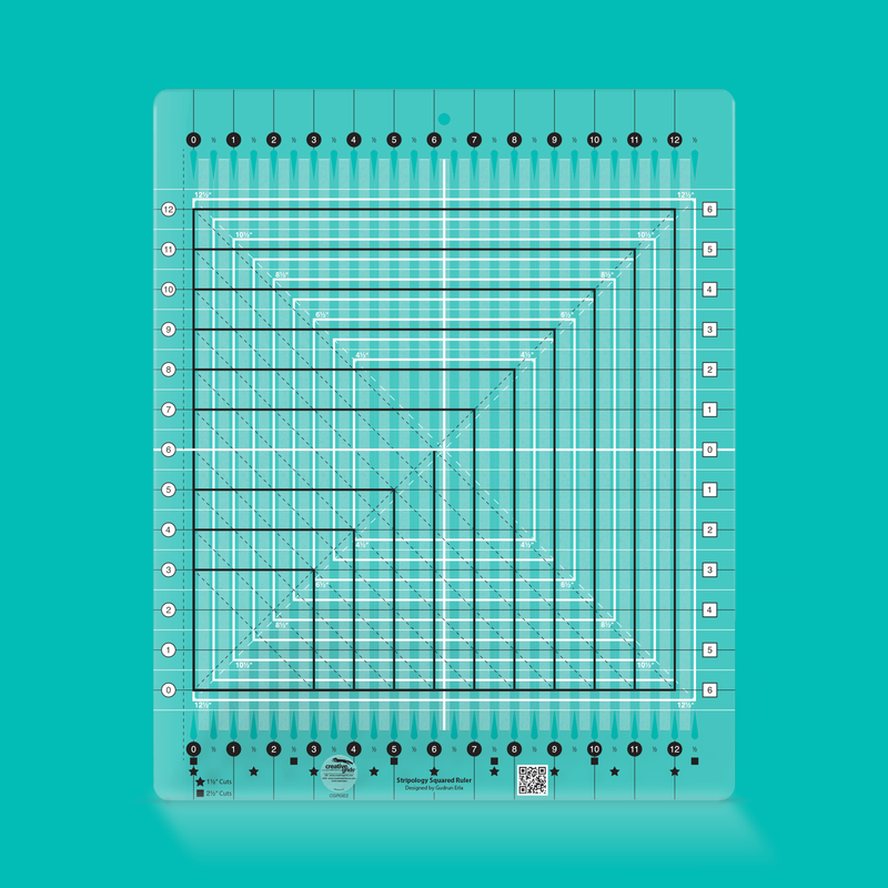  Creative Grids Stripology Squared viivain CGRGE2, lohkojen suoristukseen tarkoitettu tilkkutyöviivain