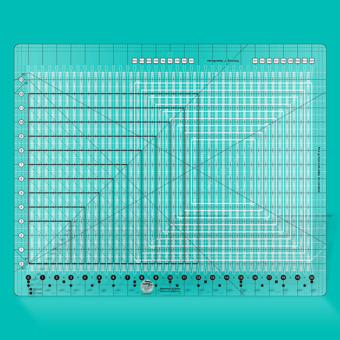  Creative Grids Stripology XL viivain CGRGE1XL, suikaleiden leikkaukseen tarkoitettu tilkkutyöviivain