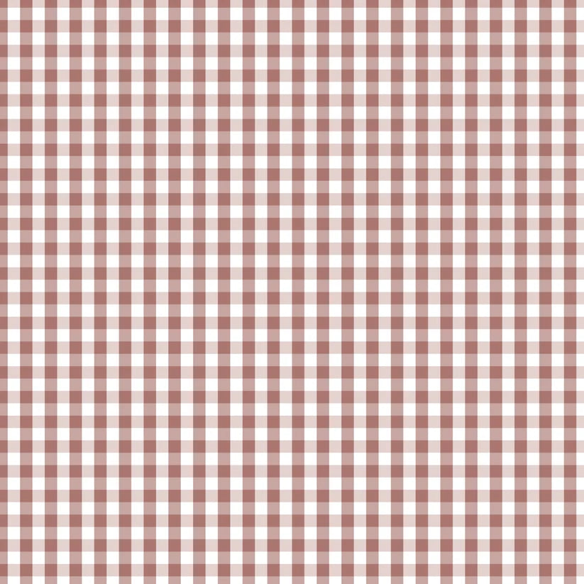 Devonstone Fundamentals Check Antique Red -puuvillakangas, tummanpunainen ja valkoinen gingham-ruutukuosi