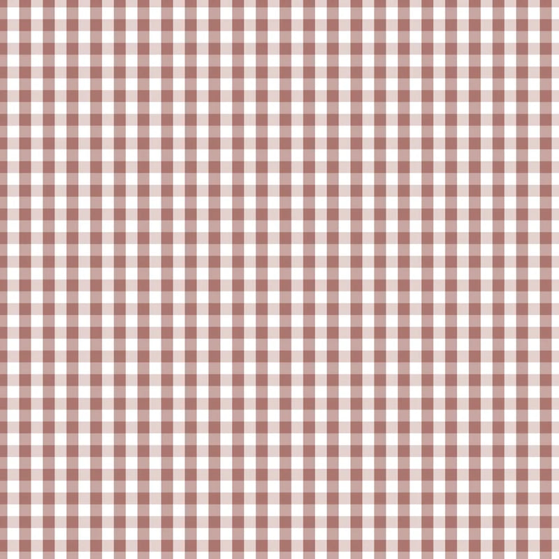 Devonstone Fundamentals Check Antique Red -puuvillakangas, tummanpunainen ja valkoinen gingham-ruutukuosi