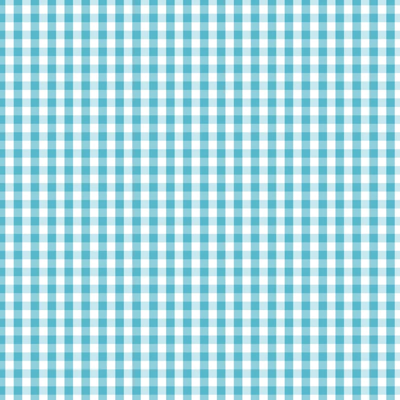 Devonstone Fundamentals Check Barrier Blue -puuvillakangas, sininen ja valkoinen gingham-ruutukuosi
